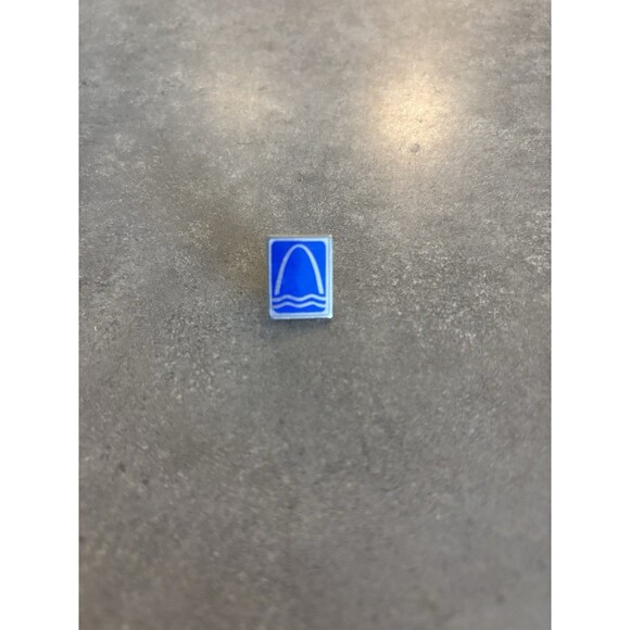 VTG St Louis Arch Logo Enamel Lapel Pin Single Post Clutch Back Blue - Picture 1 of 2